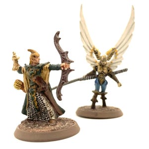 Syvarris & Raelin the Kyrie Warrior 2 Painted Miniatures Milton Bradley | Heroscape | Tabletop Figures | Fantasy Minis | 32mm