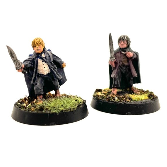 Frodo y Sam 2 miniaturas pintadas Fellowship of the Ring Games Workshop Hobbit El Senor de los Anillos Juego de batalla de estrategia de la Tierra Media Etsy Espana