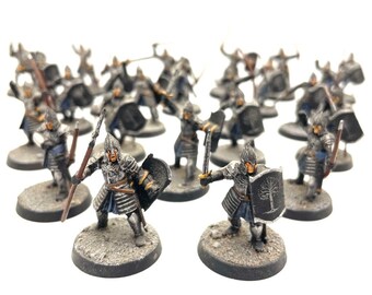 Warriors of Minas Tirith 24 Painted Miniatures Gondor Men Games Workshop | Hobbit | Lord of the Rings | Middle-Earth Strategy Battle Game