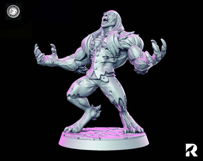 Bruce Werewolf | 4K RESIN 3D Printed Tabletop Miniature for Role-playing Games and Collector Displays | RN Estudio