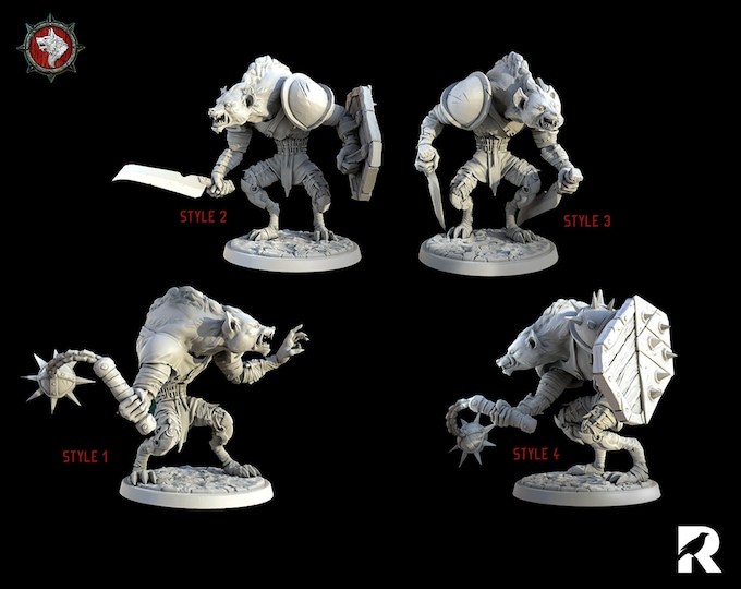 Gnoll Warriors | 4K RESIN 3D Printed Tabletop Miniature for Role-playing Games and Collector Displays | White Werewolf Tavern