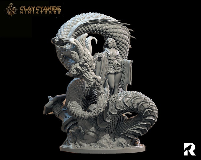 Hoyotama Hime Dragon | Clay Cyanide Miniatures | Japan | RESIN | Fantasy | DnD | RPG | Tabletop | Gaming | Miniatures