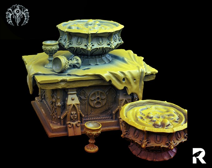 Altar Goblet Bowl | 4K RESIN 3D Printed Tabletop Miniature for Role-playing Games and Collector Displays | Bestiarum Miniatures