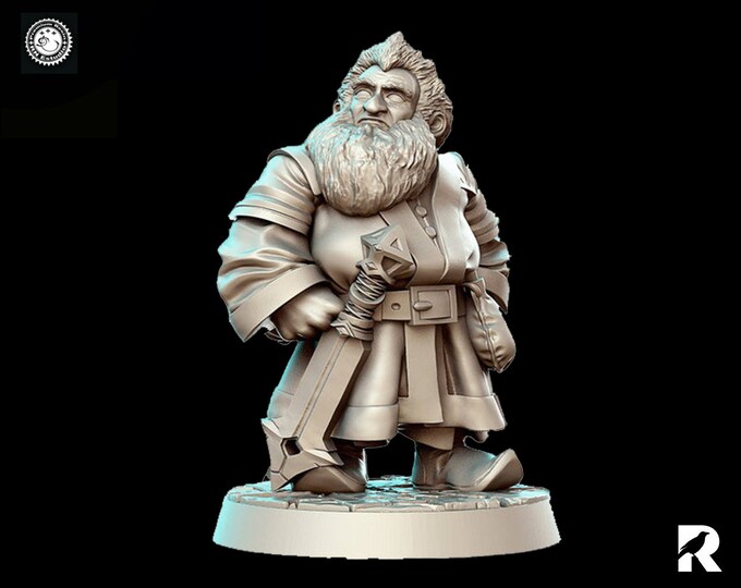 Limba Dwarf | 4K RESIN 3D Printed Tabletop Miniature for Role-playing Games and Collector Displays | RN Estudio