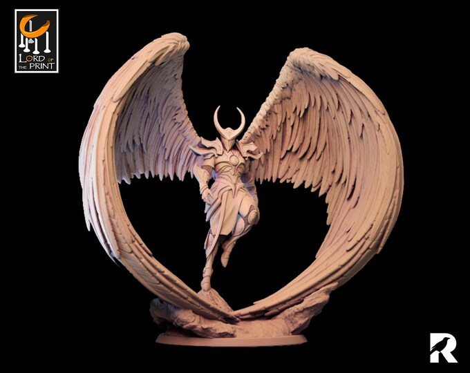 Angel Fighter Celestial | Lord of the Print | 3D Printed | RESIN | Fantasy | DnD | RPG | Tabletop | Gaming | Miniatures