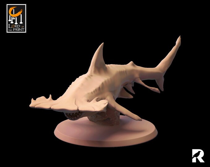 Hammerhead Shark | 4K RESIN 3D Printed Tabletop Miniature for Role-playing Games and Collector Displays | Lord of the Print