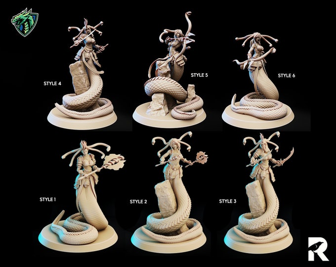 Medusa Warriors 6 | 4K RESIN 3D Printed Tabletop Miniature for Role-playing Games and Collector Displays | PS Miniatures