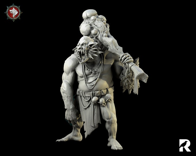 Gloock the Fomorian | 4K RESIN 3D Printed Tabletop Miniature for Role-playing Games and Collector Displays | White Werewolf Tavern