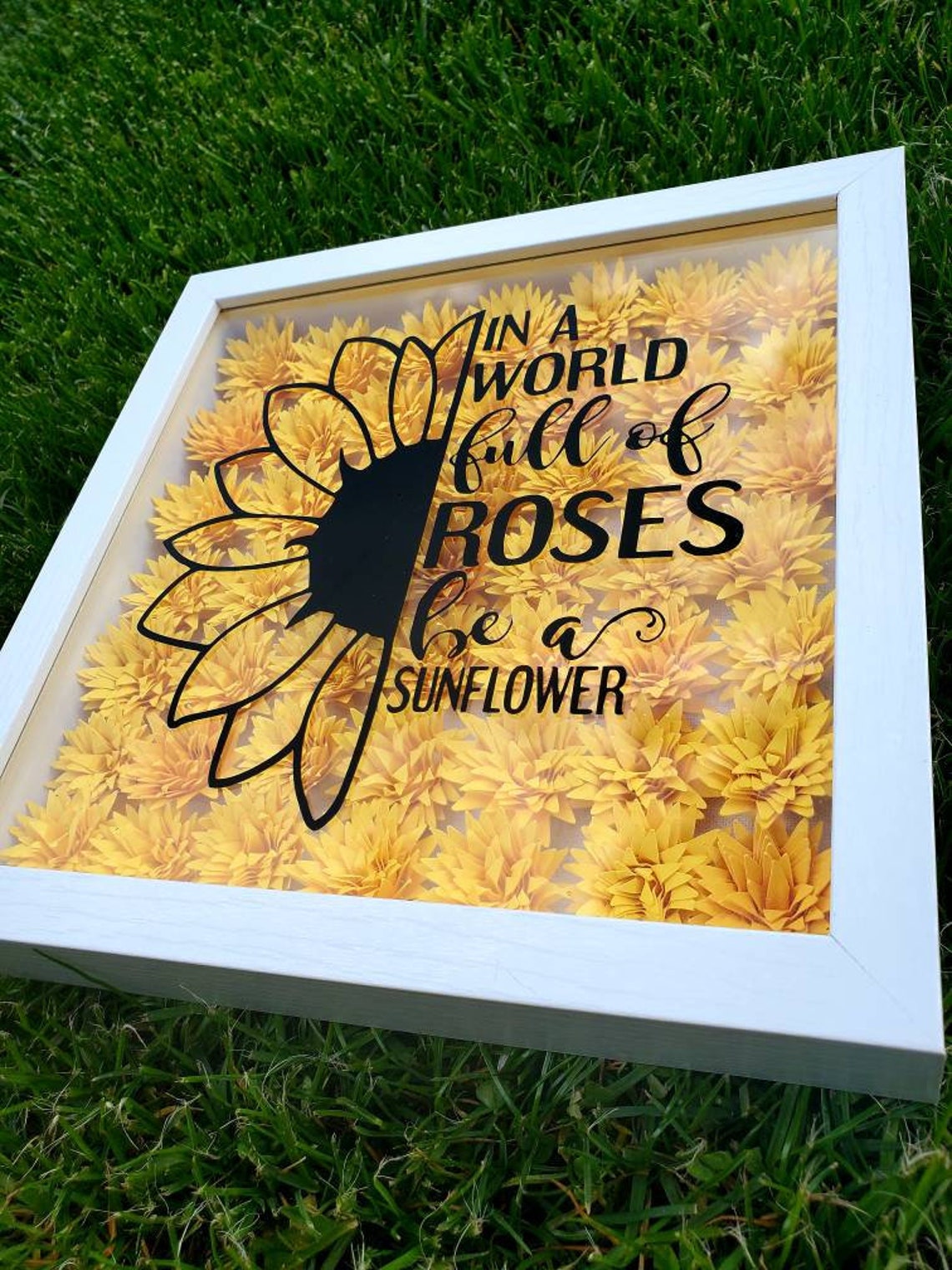 Sunflower Shadow Box Flower Shadow Box Shadow Box In a Etsy