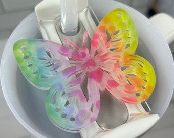 Butterfly Acrylic Stanley Topper for Quencher H20 Tumblers, 30 oz and 40 oz tumblers