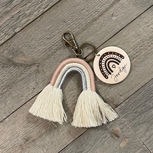 Custom keychain, Diaper Bag Name Tag, Book Bag Name Tag, Boho rainbow Keychain, Teacher Appreciation, Gift for her, Gift for mom