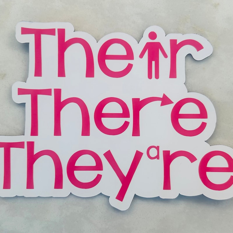Theyre There Their Poster - Etsy
