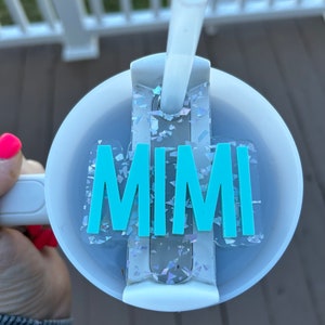 Personalized name Stanley topper, tumbler accessories, Tumbler cup name, name tag for tumbler, tumbler nameplate, tumbler name tag, teacher