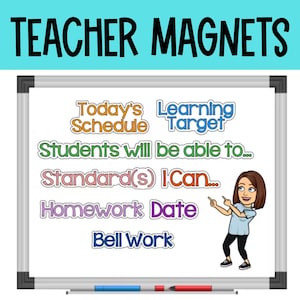 Teacher Magnets,  Magnets for Classroom, Blackboard Magnets, Chalkboard Magnets, Magnetic Whiteboard, Classroom Decor, Back to School