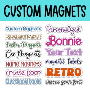 Custom refrigerator magnet, teacher magnet, name magnet, cruise door magnet, birthday gift, custom magnets fridge, magnetic locker decor,
