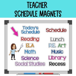 Classroom Schedule Magnets, Teacher Schedule Magnets, Magnets for Classroom, Today&#39;s Schedule, Class Organization, Magnetic Whiteboard