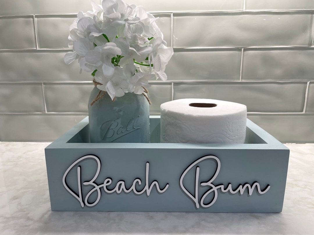 Beach Storage, Toilet Paper Holder, Beach Decor, Beach Bum Bathroom Decor,  Toilet Topper, Coastal Decor, Bathroom Humor, Mothers Day Gift, 