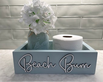 Beach Storage, Toilet paper holder, Beach Decor, Beach Bum Bathroom Decor, Toilet Topper, coastal decor, bathroom humor, Mother’s Day Gift,