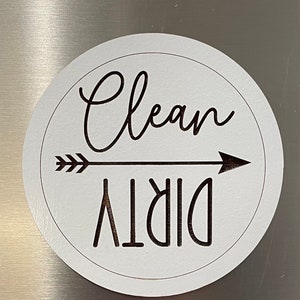 Kitchen Magnet, Clean Dirty Dishwasher Magnet, Reversible Clean and Dirty Dishwasher Magnet, Laser Engraved Clean Dirty Magnet