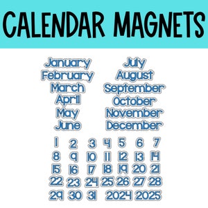 Calendar Months and Days Magnets, Teacher Magnets, Classroom Schedule Magnets, , Magnets for Classroom, Class Organization, Whiteboard