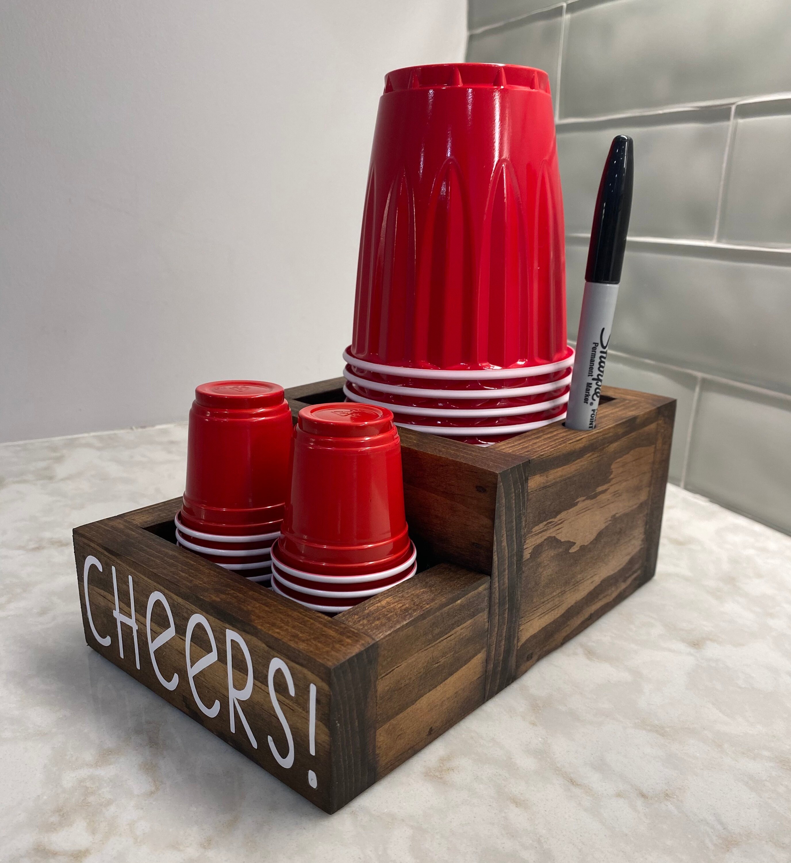 Solo Cup Holder Cheers Solo Cup Holder Wood Cup Holder Etsy