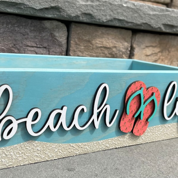 Beach Decor,  Beach Bathroom Organizer, Coastal Home Decor, centerpiece, Beach Life storage Box, Toilet Topper, coastal decor, Mother's Day