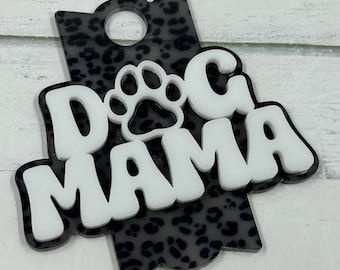 DOG MAMA Stanley topper, tumbler accessories, Tumbler cup name, dog theme for tumbler, tumbler nameplate, tumbler name tag, teacher gift