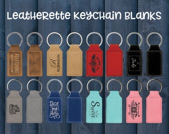 Laser blanks, Leatherette Keychain, Engraving Blanks, Laserable Leatherette Keychain, Laser Supplies, Glowforge Supplies