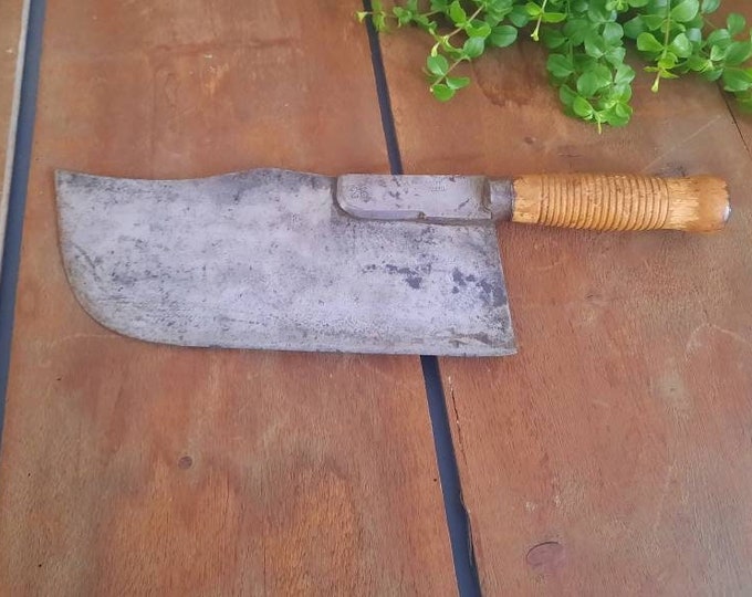 Antique Butcher Knife, Vintage French Meat Cleaver, Vintage Butcher