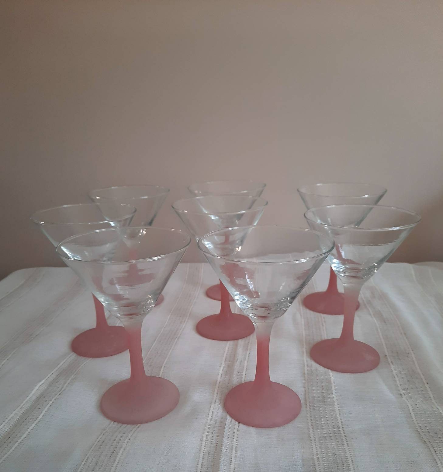 Verres à Vin Luminarc, Verres Martini Vintage, Verre Soufflé Rose Barware Français Idée Cadeau Vinta