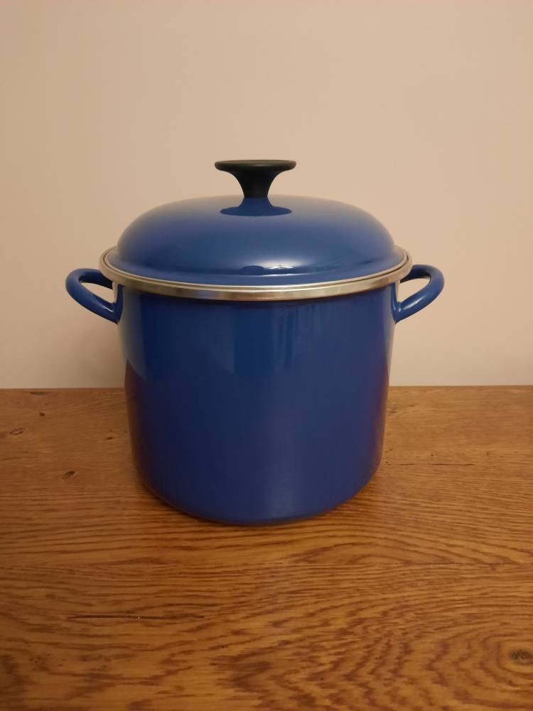 Marmite Vintage Émaillée Le Creuset, Marmite Bleue Vintage, Français, Français Faitout, Pot de Cuisi