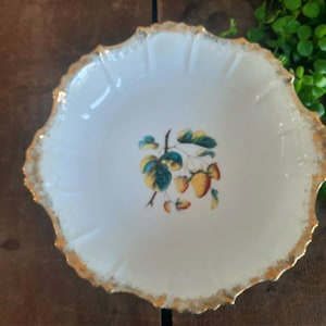 Vintage Limoges Desert Platter Handpainted with Strawberries, French kitchen decor, Farmhouse table, romantic cake plates for the fall