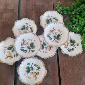 Vintage Limoges Plates Handpainted with Flowers, French vintage home decor, French Farmhouse table, Romantic cake plates for the fall