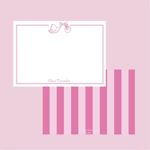 Gepersonaliseerde briefpapier pasgeboren ooievaar | Notitiekaarten met enveloppen