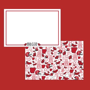 Woo Schwein Sooie! | Universität von Arkansas Personalisiertes Briefpapier | Grußkarten mit Umschlag