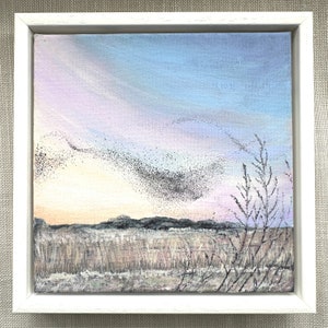 Evening Skies Original Acrylic Painting - 8 Inch Framed