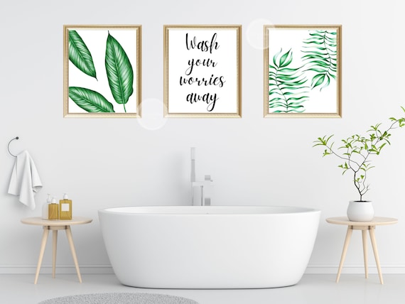 Bathroom Wall Decor Set of 3 Wall Art Home Printable - Etsy