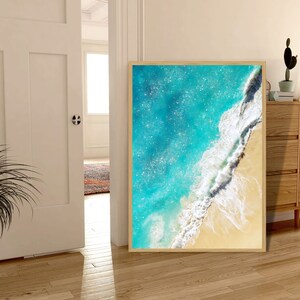 Küsten Wandkunst, Küsten Dekor, Strandhaus Dekor, Luft Strand Wandkunst, Vogelaugen Ansicht Kunst, Ozeanische Wandkunst, Strand Kunstwerk