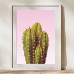Cactus Picture, Printable Wall Art, Blush Pink Art, Pink Sky Print, Cactus Print, Travel Art, Desert Landscape Prints, Southwest Art