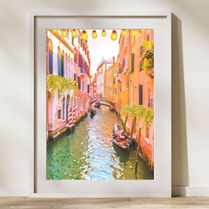 Travel Poster Digital Print, Digital Art Printable Download, Venice Italy Wall Art, Venice Italy Art, Venice Canal Wall Art Home Decor