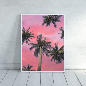 Palm Trees Print, Trendy Wall Art, Boho Palm Tree Decor, Digital Printable Art, Travel Wall Art, Palm Tree Travel Wall Art, Los Angeles Art