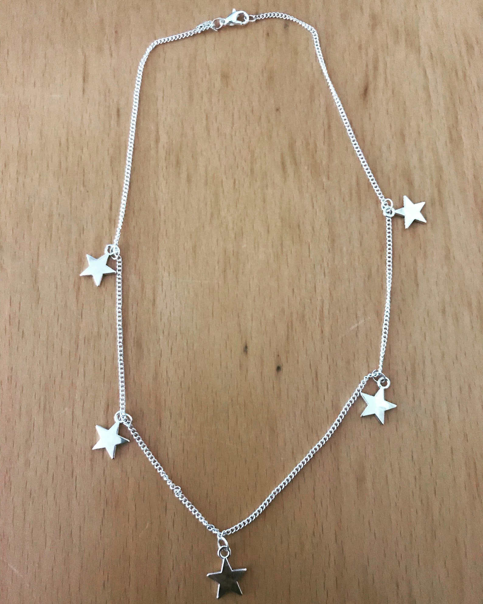 Silver necklace with stars | Etsy