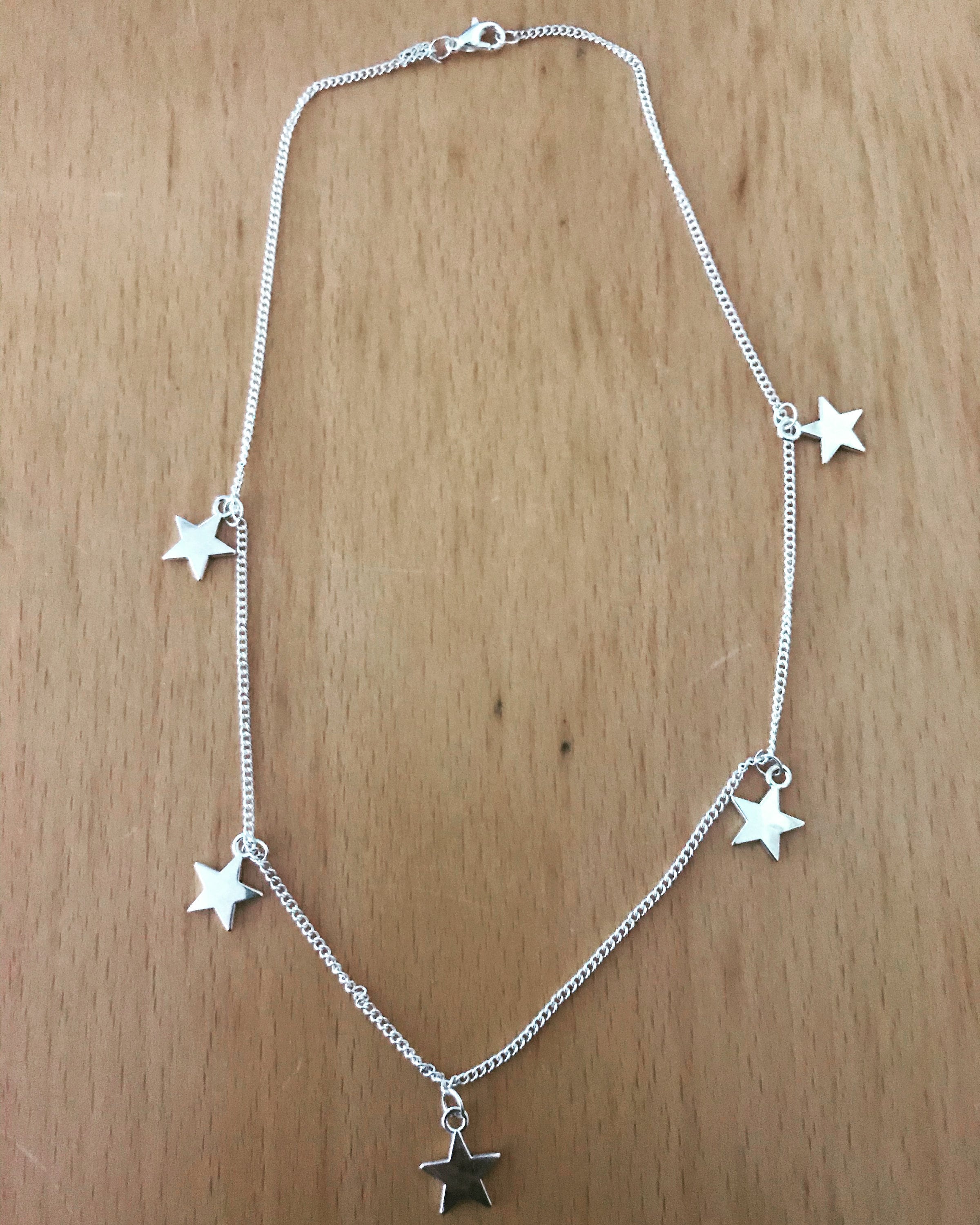 Collar de plata con estrellas Etsy