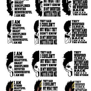 African Queen quotes, Black Girl Magic, Bundle, Quotes, Black Woman, SVG, Cricut, Silhouette, Sayings, Afro Girl