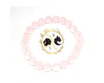 ローズクォーツブレスレット、ハートチャクラ、自己愛、AAAビーズブレスレット