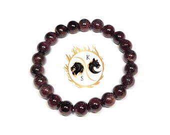 ガーネットブレスレット、ルートチャクラチャクラ、AAAビーズブレスレット