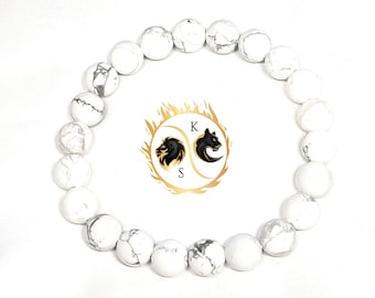 ハウライトブレスレット、第三の目チャクラ、AAAビーズブレスレット