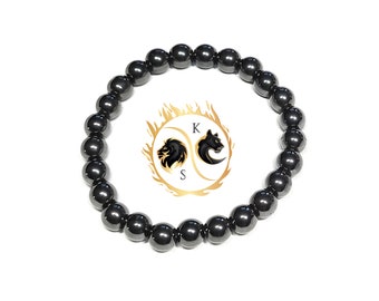 ヘマタイトブレスレット | ルートチャクラヒーリング | グラウンディングブレスレット | AAAビーズブレスレット