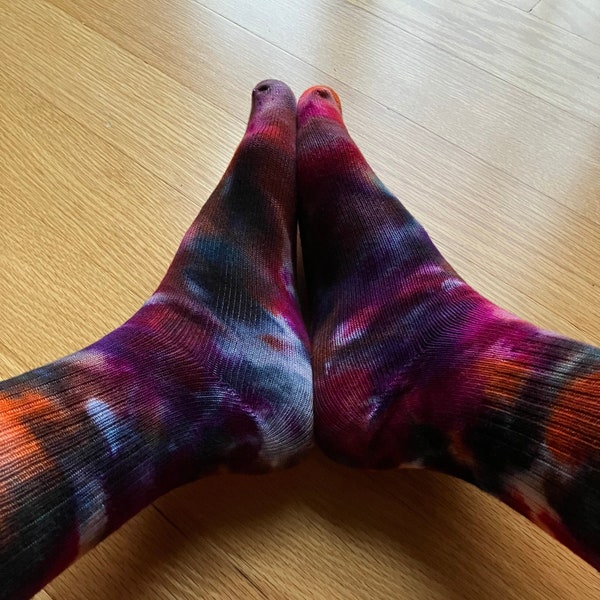 Soft bamboo hand dyed socks