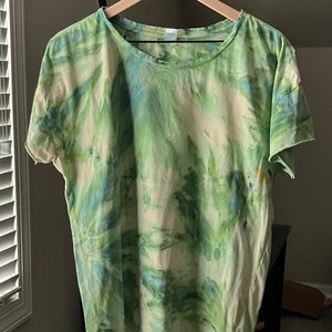 Hand dyed distressed vintage style tee in Sandbar